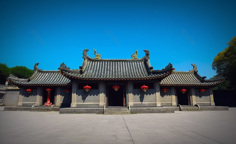 天津广东会馆中国传统文化建筑古建筑门前空旷的广场无人场景实拍图像摄影,高清,摄影图,摄影图片,图片大全,摄影图免费下载